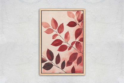 Leaves In Autumn, Red Burgundy Hues, Contemporary Leaves