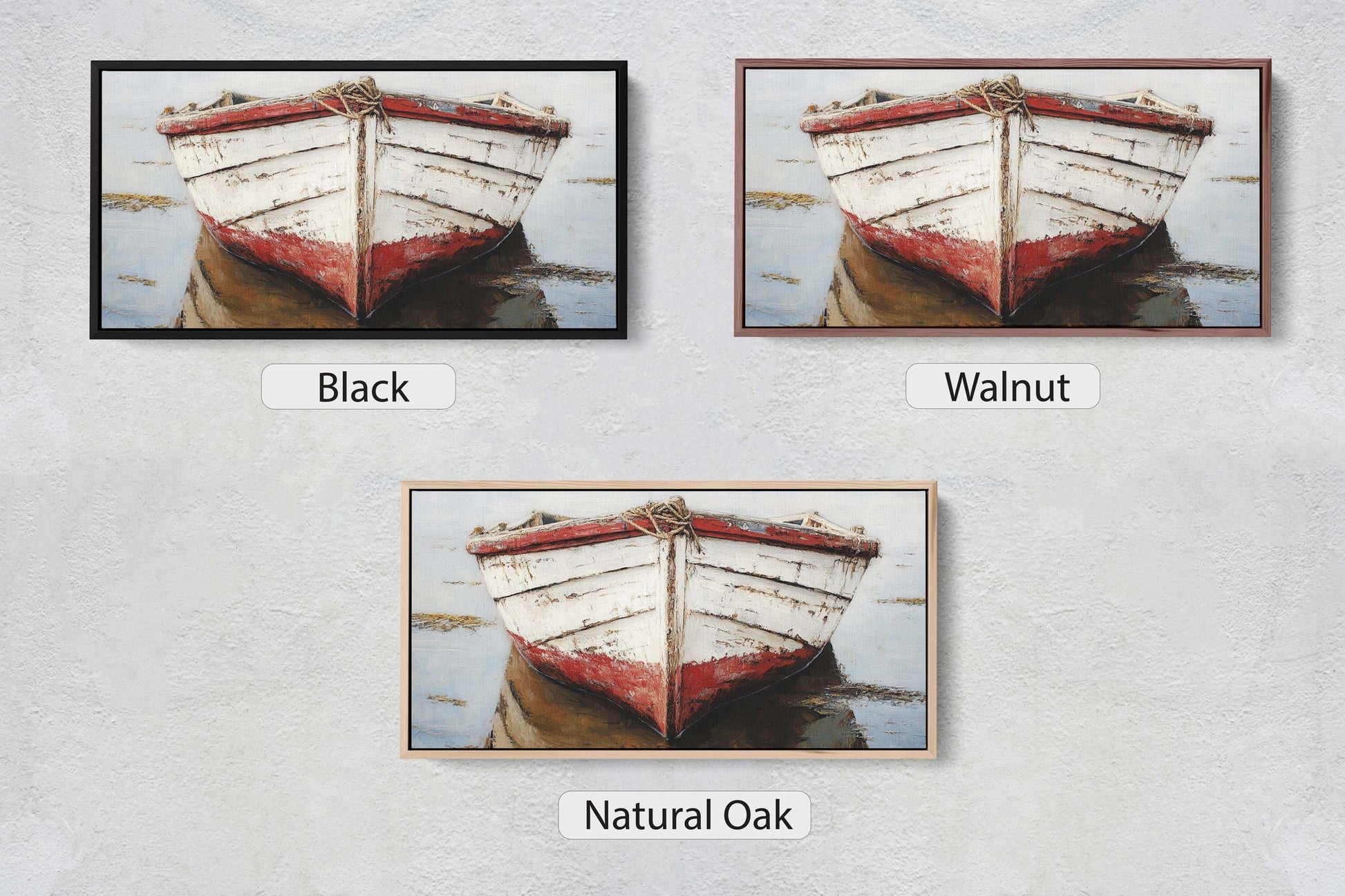three pictures of a boat on the water