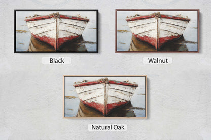 three pictures of a boat on the water
