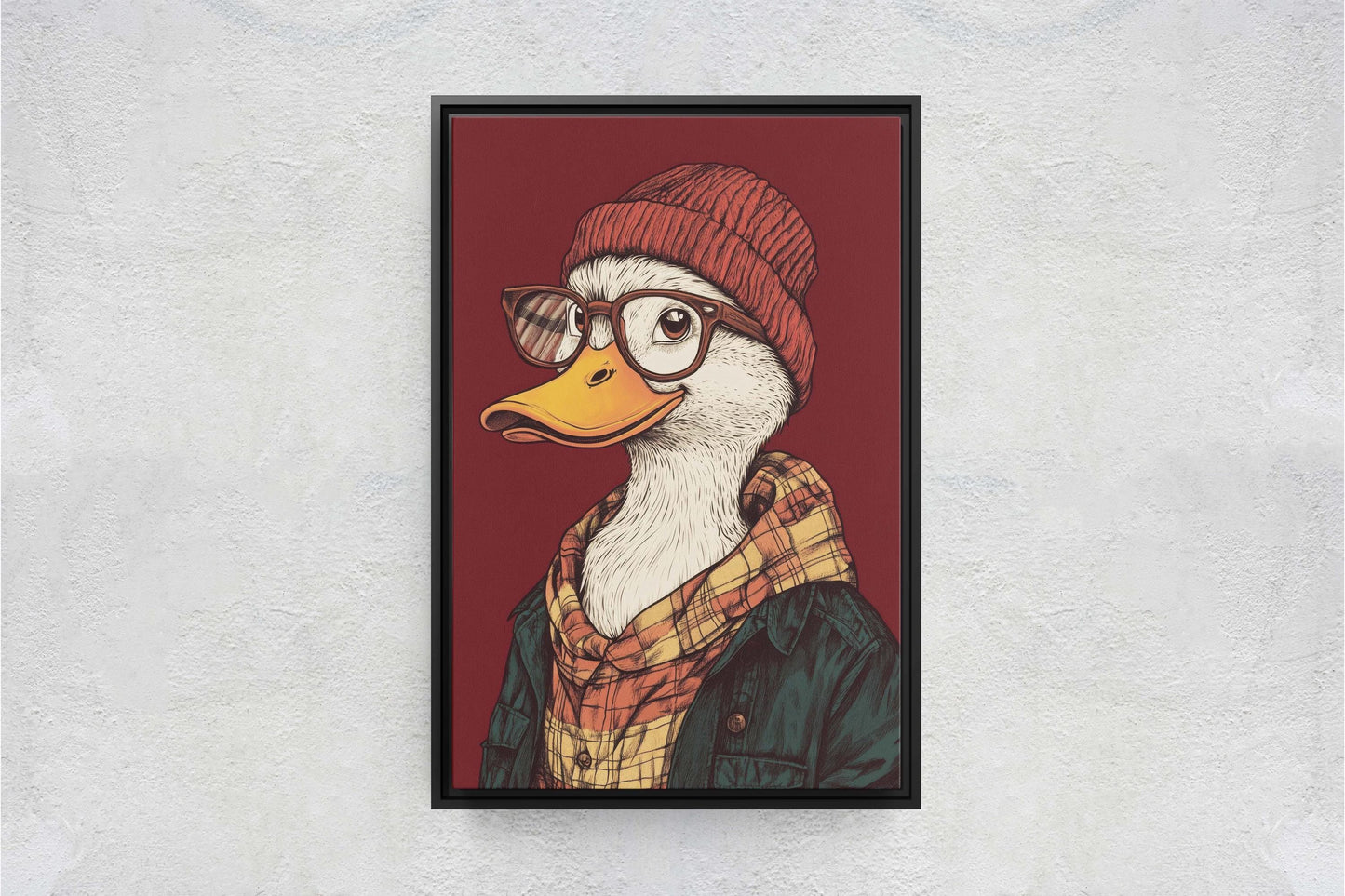 Hipster Duck, Pop Art, Modern Decor, Street Art, Animal Art, Unique Art, Animal Sunglasses, Kids Room, Boys Room