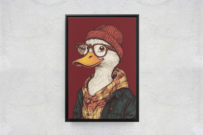 Hipster Duck, Pop Art, Modern Decor, Street Art, Animal Art, Unique Art, Animal Sunglasses, Kids Room, Boys Room
