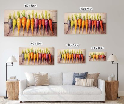 Rainbow Carrots, Barn print, Food Art, Kitchen Decor, Dining Room, Heirloom Carrots