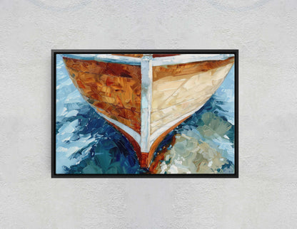 Brown Ship Art, Wooden Boat, Nautical Print, Ocean Painting, Sailing Art, Coastal Decor, Beach Art, Wooden Ship