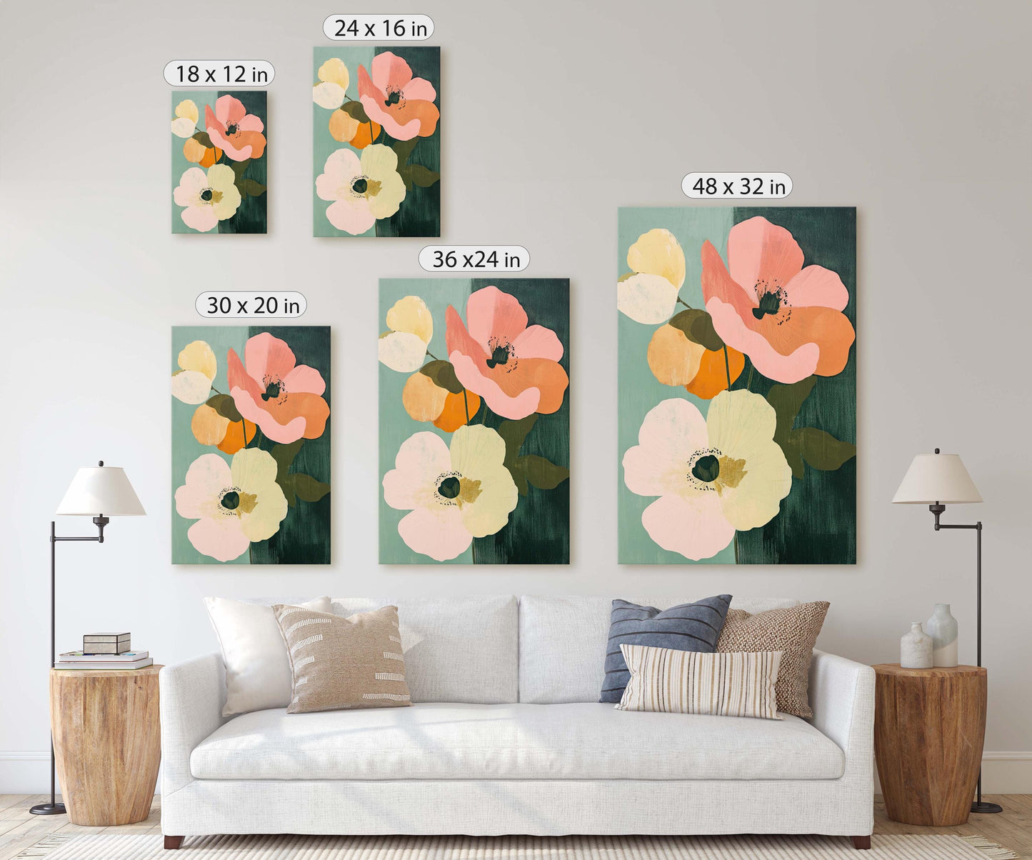 Contemporary Flowers, Floral Print, Botanical Art