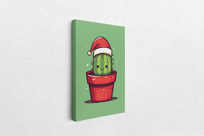 Christmas Cactus, Cute Cactus, Cute Christmas Decor, Illustration, Southwester, Chibi Style, Cartoon Cactus