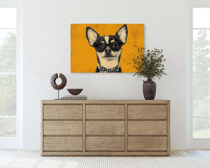 Hipster Chihuahua, Pop Art, Modern Decor, Street Art, Animal Art, Unique Art, Kids Room, Boys Room, Girls Room