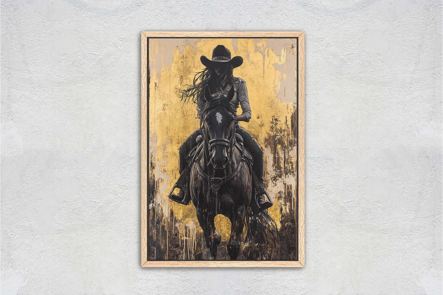 Cowgirl Painting, Woman Riding Horse, Western Art, Rodeo Decor