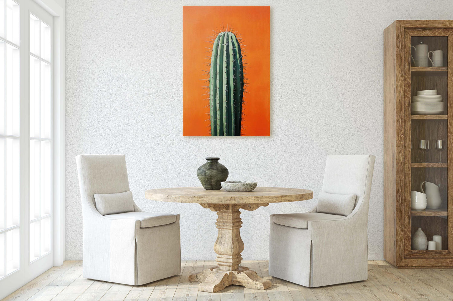Cactus Art, Lone Cactus, Desert Decor, Southwest Art