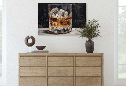 Scotch on the rocks, Bar Decor, Restaurant art, Kitchen Decor, Dining Room Art, Whiskey, Cocktail Print