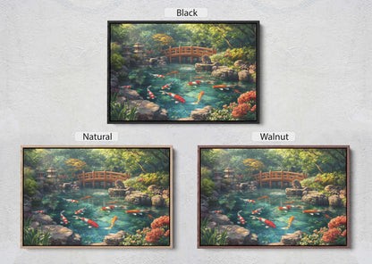 Koi Pond, Serene Koi, Japanese Art, Asia Decor