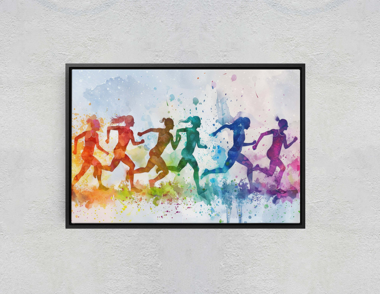 Women's Track, Girls Field, Colorful sports, Woman Sports, Large Art Print, Framed Canvas, Girls Room, Kids room, Athlete