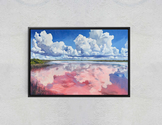 Las Coloradas Lagoon, Pink Ocean, Scenic Decor, Mexico Art