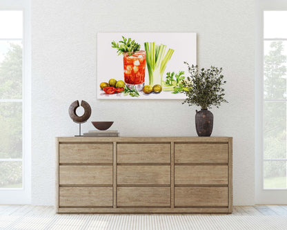 Bloody Mary Print, Food Decor, Drink Art, Dining Room