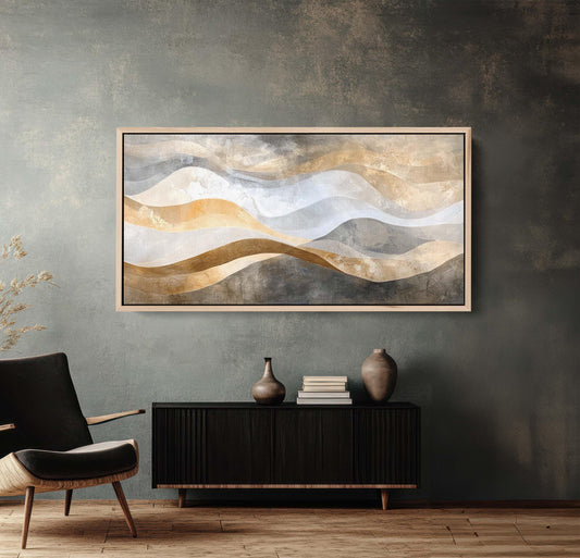 Scandinavian Mountains, Morning Fog, Mountain Landscape, Abstract Minimalism