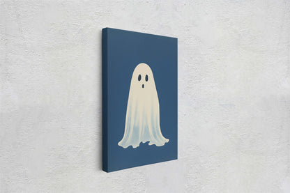 Cute Ghost Illustration, Halloween Ghost, Friendly Ghost, Happy Ghost, Fun Spirit, Halloween Poster, Canvas Art, Kid Friendly Halloween
