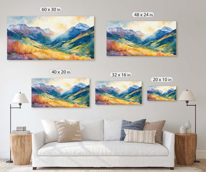 Rocky Mountains,Telluride Colorado,Fall Mountains, Vibrant Landscape, Framed Canvas, Extra Large Print
