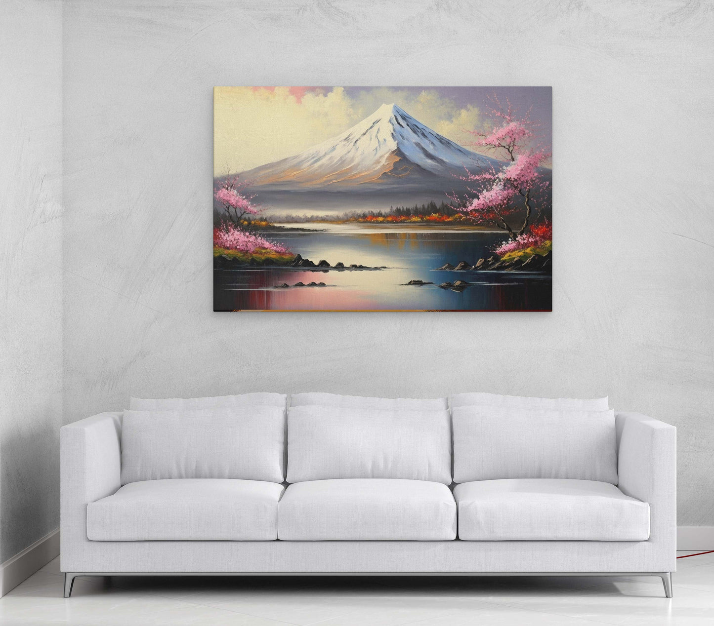 Mount Fuji Canvas Art Ready To Hang Large Print, Oil Painting, Landscape