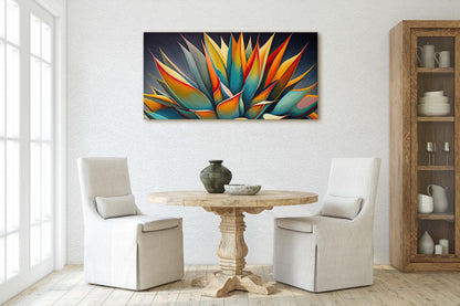 Vibrant Agave Art, Succulent Decor, Mexican Folk Art, Cactus Decor, Contemporary Print