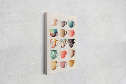 Mug Art, Coffee Mugs, Tea Cups, Kitchen Decor, Cafe Art, Barista Decor, Coffee House, Dining Room, Latte, Espresso, Large Print