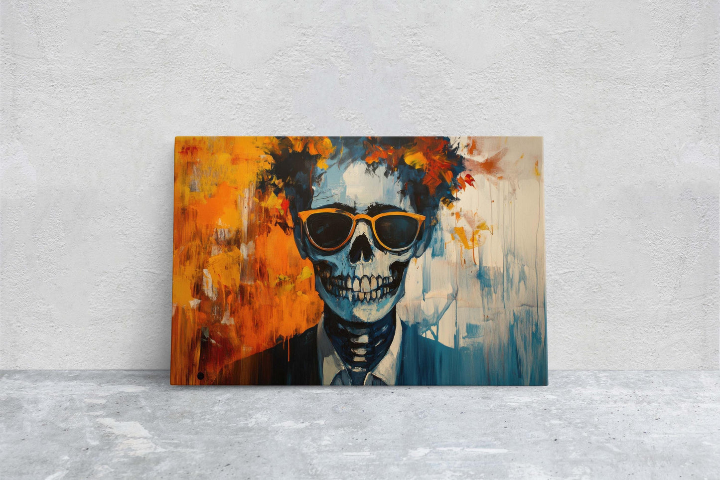 Hipster Skeleton, Halloween Abstract, Death Work, Halloween Pop Art, Creepy Decor, Gothic Art, Working Dead