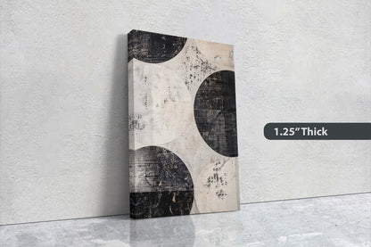Wabi Sabi Artwork, Minimalist Circles, Neutral Tones, Black and White, Extra Large Print, Framed Canvas, Abstract, Texture