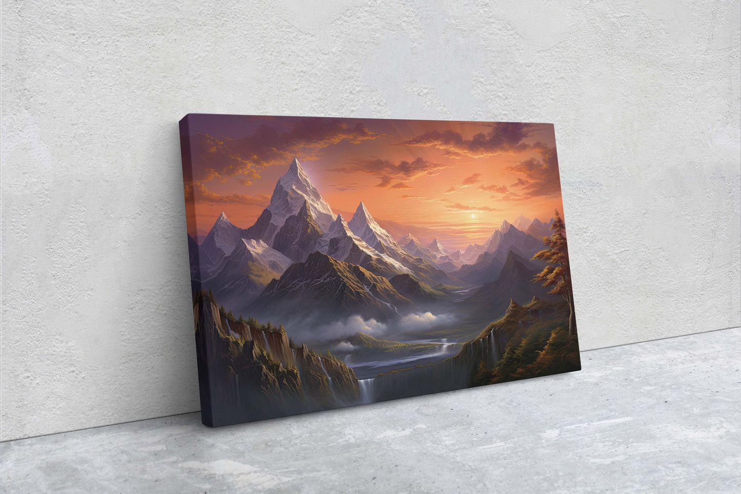 Large Abstract Mountain Painting, Original Scenery Painting, Landscape Room Decor, Living room Wall Decor,  Nature Wall Art