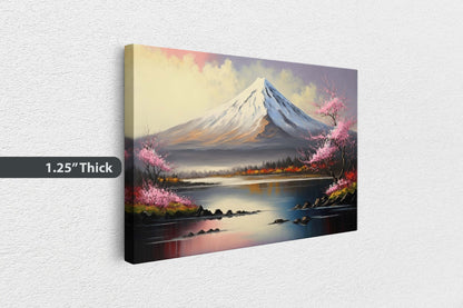 Mount Fuji Canvas Art Ready To Hang Large Print, Oil Painting, Landscape