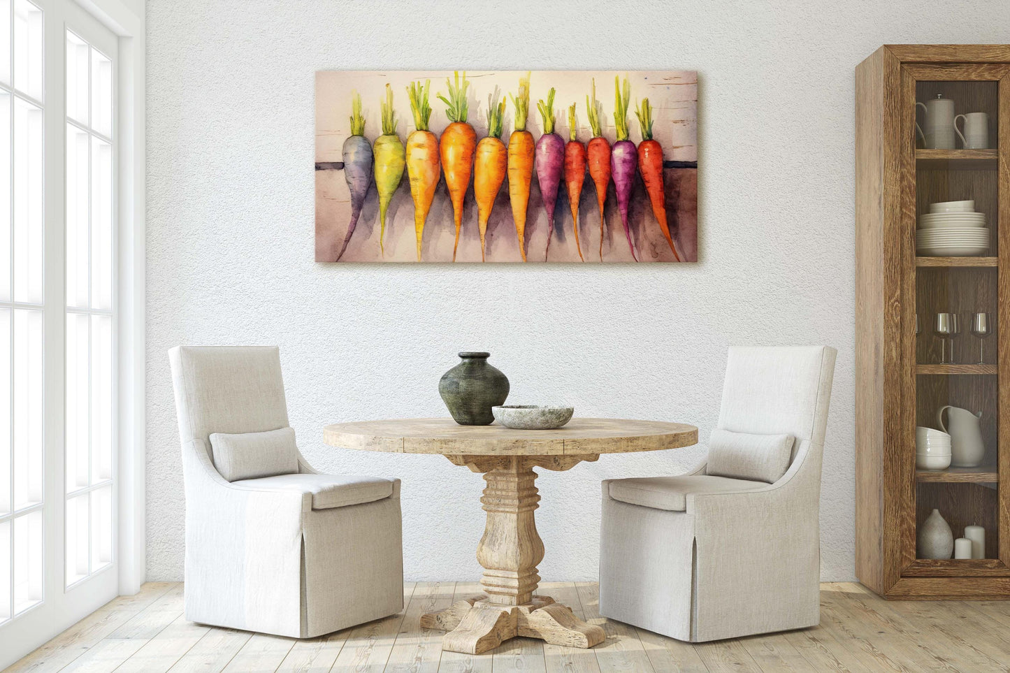 Rainbow Carrots, Barn print, Food Art, Kitchen Decor, Dining Room, Heirloom Carrots
