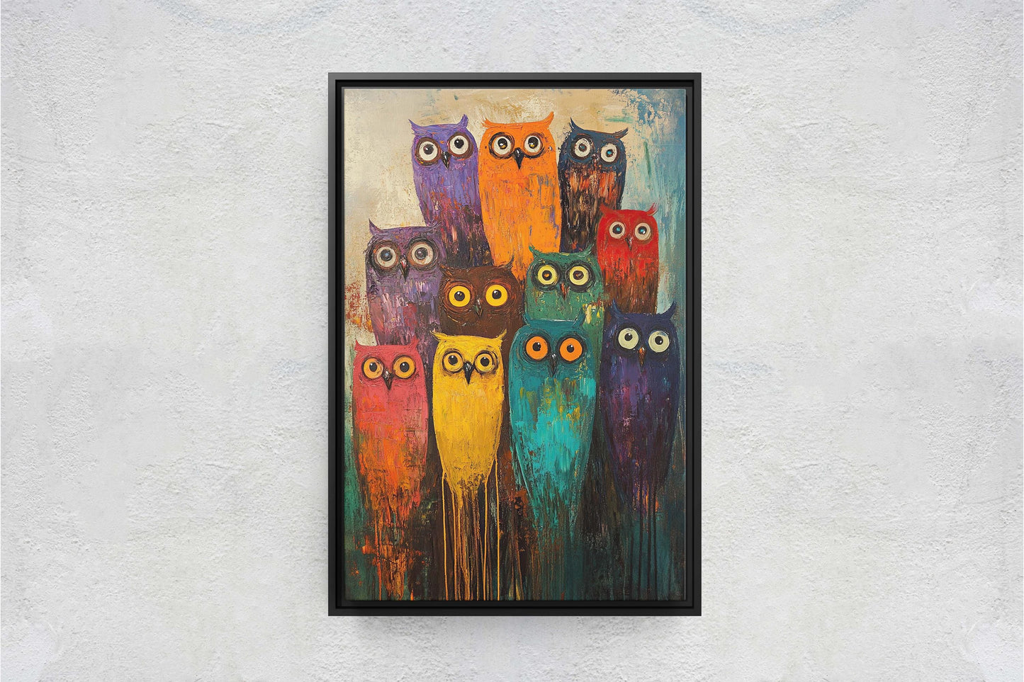 Colorful Owl Print, Pop Art, Painted Owl, Cute Owl Art