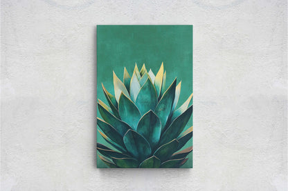 Emerald Green Agave, Agave Painting, Contemporary Decor