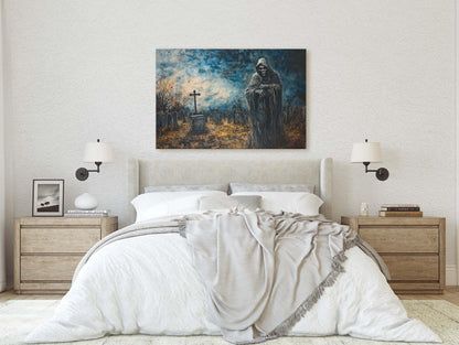 Grim Reaper, Death Cemetery, Graves Night, Creepy Art, Gothic Halloween, Dark Academia, Dark Arts