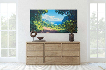 Road to Hana, Maui Hawaii Art, Beach Painting, Scenic Drive