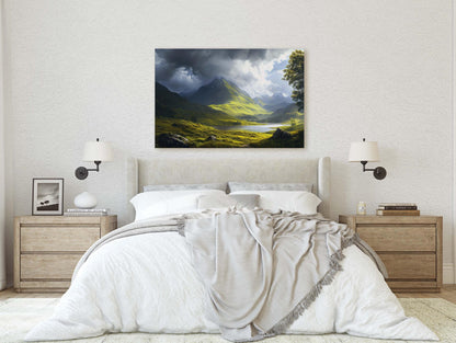 Celtic Highlands, Scottish Highland, Mountain Valley, Valley Painting, Light After Storm