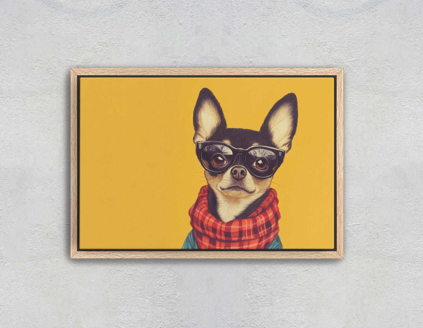 Hipster Chihuahua, Pop Art, Modern Decor, Street Art, Animal Art, Unique Art, Kids Room, Boys Room, Girls Room