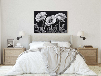 Black White Poppies, Poppy Flowers, Poppies Painting