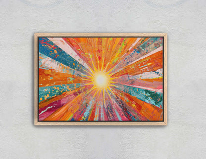 Starburst, Abstract Color, Color Theory, Sunburst, Modern Art, Contemporary, Framed Canvas, Statement Piece, Large Art Print, Rainbow Vivid