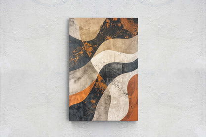 Wabi Sabi Artwork, Minimalist Lines, Neutral Tones, Brown Earth, Extra Large Print, Framed Canvas, Abstract, Texture