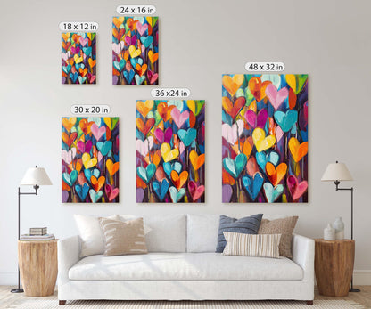 Hearts Unbound, Colorful Hearts, Pop Art, Graffiti Print