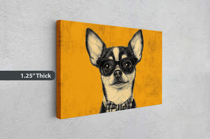 Hipster Chihuahua, Pop Art, Modern Decor, Street Art, Animal Art, Unique Art, Kids Room, Boys Room, Girls Room