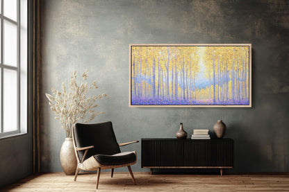 Pointillism Fall Canvas, Aspens In Fall, Autumn Forest