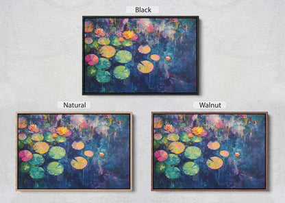 Water Lily Painting, Lily Pad Art, Contemporary Pond, Abstract Lily Pad