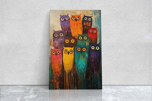 Colorful Owl Print, Pop Art, Painted Owl, Cute Owl Art