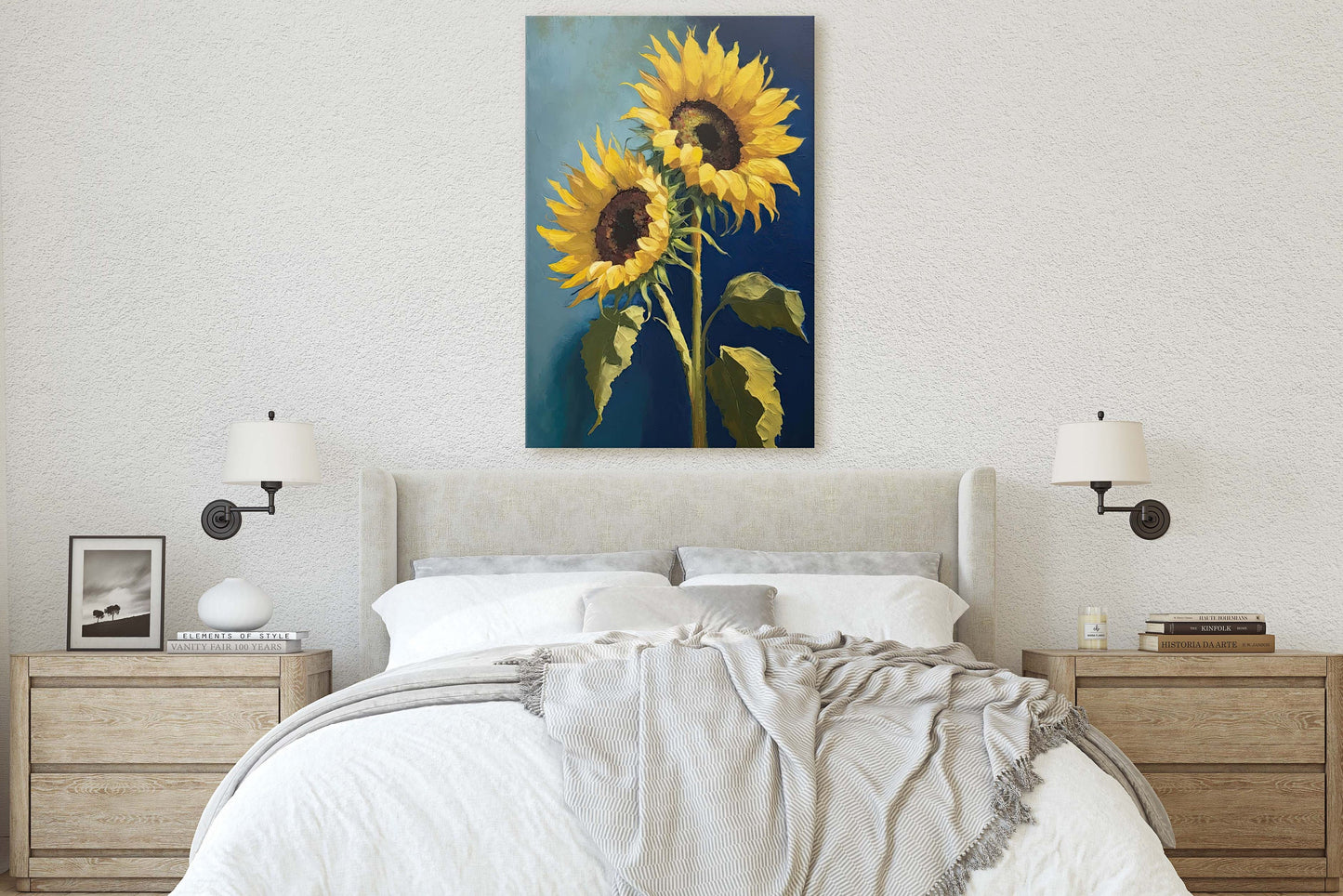 Sunflower Art, Flower Print, Wildflower, Traditional, Still Life, Farmhouse, Barn Decor, Living Room, Large Print, Ready to Hang