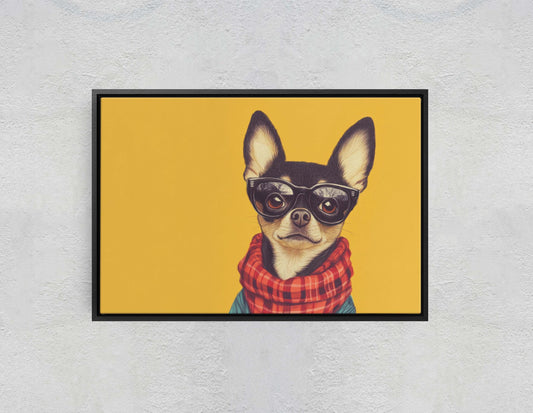 Hipster Chihuahua, Pop Art, Modern Decor, Street Art, Animal Art, Unique Art, Kids Room, Boys Room, Girls Room