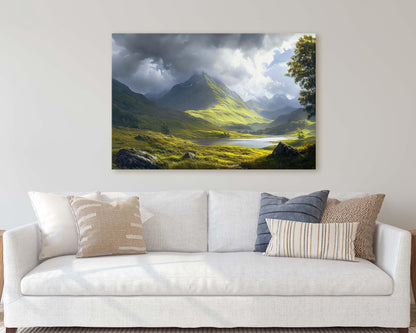 Celtic Highlands, Scottish Highland, Mountain Valley, Valley Painting, Light After Storm
