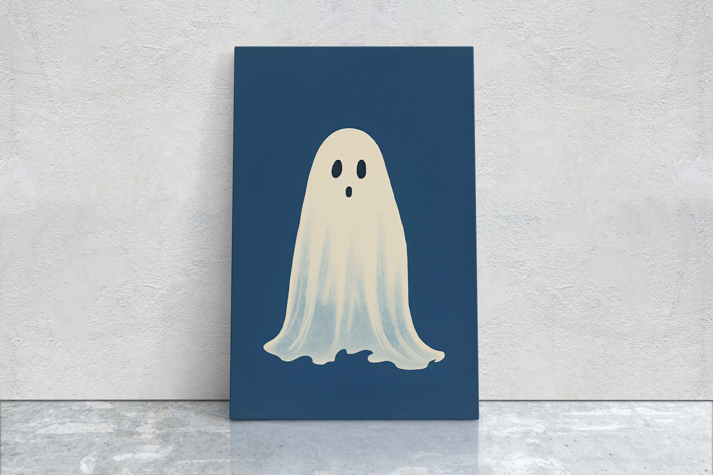Cute Ghost Illustration, Halloween Ghost, Friendly Ghost, Happy Ghost, Fun Spirit, Halloween Poster, Canvas Art, Kid Friendly Halloween