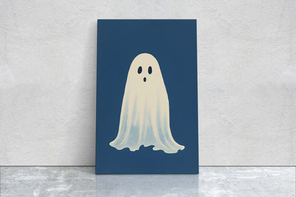 Cute Ghost Illustration, Halloween Ghost, Friendly Ghost, Happy Ghost, Fun Spirit, Halloween Poster, Canvas Art, Kid Friendly Halloween