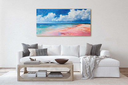 Las Coloradas Painting, Yucatán Mexico, Pink Beach, Salt Beach