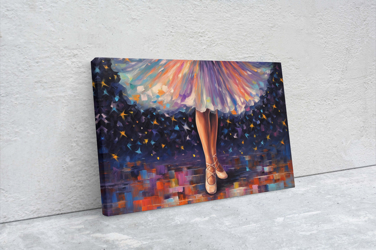 Ballerina on Canvas, Dancing Art, Dance Studio, Ballet Painting, Framed Canvas, Dancer, Classic Art, Contemporary Decor