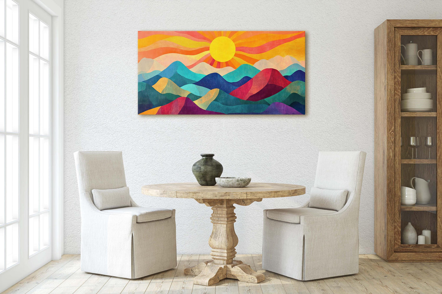 Minimalist Mountain, Nature Landscape, Scandinavian Art, Extra Large Print